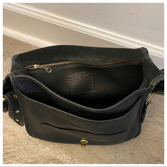 Black Leather Vintage, Coach stewardess bag - Picture 5 of 12